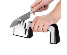 HKJCC Messerschärfer, 4 in 1 Mehrzweckscheren Messerschärfer Handbuch, Best Kitchen Messerschärfen mit Diamant, Wolframstahl