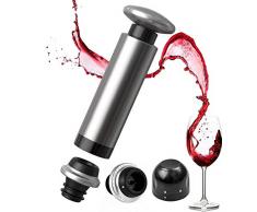 Wine Saver Vakuumpumpe mit 2 Flaschenverschlüssen, einem Champagner-Versiegeler und Weinfolienschneider, Weinkonservierer, Set hält Wein frisch Korken, beste Geschenke für Weinliebhaber