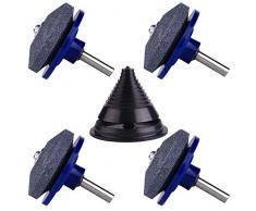 TUPARKA 4 Pcs Rasenmäher Messerschärfer für Bohrmaschinen mit 1 Pcs Rasenmäher Messerbalancer Kit