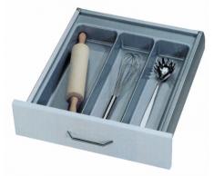 Besteckeinsatz Exzellent für 60cm Schublade Kunststoff grau genarbt 500-540mm