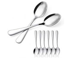 Czoele Kaffeelöffel-Set, 6 teilig Espressolöffel-Set Teelöffel kleine Löffel, für Kaffee, Tee, Dessert oder Abendessen,18/10 Edelstahl, handpoliert, spülmaschinengeeignet, 13,7cm (Silber)