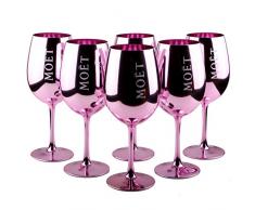6X Moet & Chandon Imperial Gläser Echtglas Pink Rose Rosa Champagner Glas Limited Ibiza