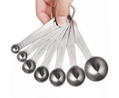 Messlöffel, 18/8 Magnetische Edelstahl Messlöffel, Set 7 Edelstahl Metall Messung für trockene und flüssige Zutaten Set of 7