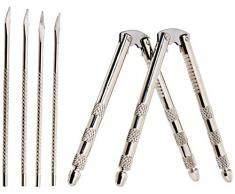 Chef Craft 21629-2PK Edelstahl-Set, 2 Nussknacker und 4 Plektren, Weiß