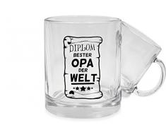 Glastasse Tee Kaffeetasse , Diplom bester Opa der Welt