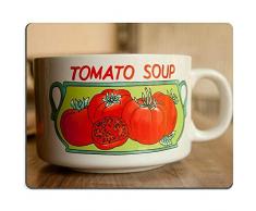 Gaming Mausepad,Rutschfeste Unterseite Mousepad,Office Mauspad,Maus Pad,Tomaten Suppentasse Weiß Essbare Mausunterlage, 30X25Cm