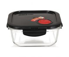 LOCK & LOCK Frischhaltedose aus Glas mikrowellengeeignet - OVEN GLASS - Auflaufform eckig für Backofen, Mikrowelle & zum Einfrieren, 750 ml