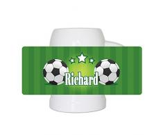 Fußball-Bierkrug mit Namen Richard und schönem Motiv mit Fußbällen und grünem Hintergrund für Männer - Fan-Bierkrug personalisiert - Deutschland-Krug - Bierhumpen
