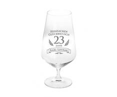 mit Namen + Datum Bierbecher Männer Bierglas mit Gravur /"Genießer seit/" Logo