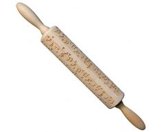 WEIHAN Weihnachten Holz Nudelhölzer Musiknoten Gravur Nudelholz mit Weihnachtssymbolen Küche Backwerkzeug