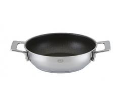 Rösle 91515 Servierpfanne Edelstahl Silence mit Antihaftversiegelung Proresist, Silber/ Schwarz-blau, 24 cm
