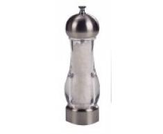 Fackelmann Salzmühle, Pfeffermühle mit Kunststoffmahlwerk, Gewürzmühle aus Acrylglas (Farbe: Transparent/Silber), Menge: 1 Stück