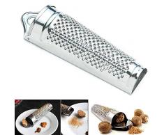 Ingwer Knoblauchreibe – Praktische 430-Edelstahl-Muskatreibe – einfach zum Reiben von Ingwer/Knoblauch/Käse/Schokolade/Nüsse/Zitrone/Orange/Küchenwerkzeug