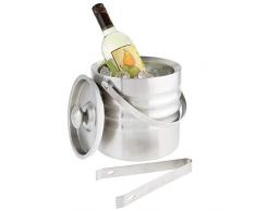 mDesign Eiswürfelbehälter mit Deckel und Zange – Eiseimer aus Edelstahl – Eisbehälter mit Doppelwand-Isolierung für besonders Lange Kühlung – mattsilberfarben