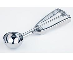 APS Portionierer ca. 22,7x6 cm, Durchmesser 5,5cm, 1/16 l Edelstahl hochglänzend mit Edelstahlfeder ideal für Eis, Pürree, Reis, etc.