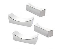 BESTonZON Stäbchen Halter Edelstahl Japanische Essstäbchen Löffel Gabel Halter Stäbchenbänke 5.5x1.8x1.9cm 4 Stück (Silber)