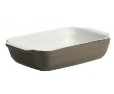 Crealys 512728 Auflaufform mit Keramikgriffen, oval, 25 x 15 x 5 cm, Graubraun