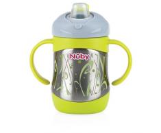 Nuby ID10260 Thermo Edelstahl Trinkbecher mit Trinktülle, 220ml