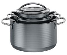 Silit Vision Topfset 4-teilig, Töpfe mit Glasdeckel, Induktionstöpfe, Silargan Funktionskeramik, Topf Induktion, grau