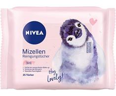 Nivea 3-in-1 Mizellen Reinigungstücher, sanfte und Abschminktücher spenden Feuchtigkeit und Schutz, Edition Pinguin, 1er Pack (1 x 25 Stück)