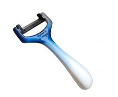 Pendelschäler Sparschäler Quer Spargelschäler Querschäler Aus Solingen/Schneidemesser/Gemüsehobel/Gemüseschäler Scharf Gurkenschäler Rechtshänder & Linkshänder (blau, 1)