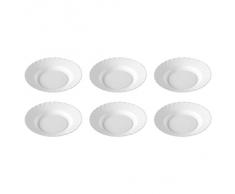 Luminarc H4123 Trianon Suppenteller Teller tief, Ø 22,5cm, Opalglas, weiß (6 Stück)