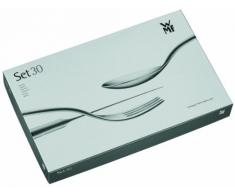 WMF Atria Besteckset 6 Personen, 30 teilig, Monobloc-Messer, Cromargan Edelstahl poliert, glänzend, spülmaschinengeeignet