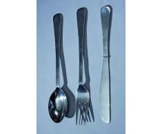 3er-Set Wand-Objekt Deko *Besteck* Messer+Gabel+Löffel XXL Alu silber - H100cm