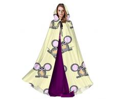 JINCAII Essen Sie Käse-netten Mäusemantel mit Hauben-erwachsenem Mantel-Umhang 59inch für Weihnachten Halloween Cosplay Kostüme