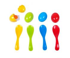 Toyvian Kinder Balance Spielzeug Eier und Löffel für Sport (4 Löffel und 4 Eier)