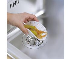 Wenko 8183100 Abfluss-Sieb Silikon - für die Küche, Silikon, 12 x 0.3 x 12 cm, Weiß