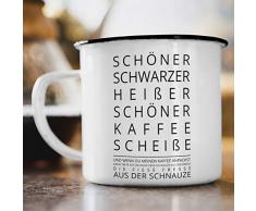Nukular Emaille Tasse Schöner heißer schwarzer Kaffee Toller Becher für Kaffeeliebhaber