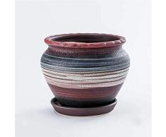 Wuzhengzhijia Keramik Orchid Blumentopf, Spezial-Topf Alter Stapel chinesischer Art Home Interior Retro Steingut Bunt Farbe reich Topfpflanz Tray