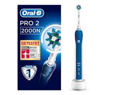Oral-B PRO 2 2000N Elektrische Zahnbürste mit visueller Andruckkontrolle für extra Zahnfleischschutz, blau