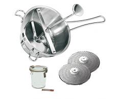 Gefu Passiergerät Flotte Lotte, Passierer, inkl. 2 Lochscheiben und Einwegglas, Edelstahl, 00045