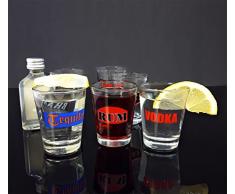 com-four® 12x Stamper-Set als Likörgläser, Likörstamper, Schnapsgläser oder Schnapsstamper mit verschiedenen Aufdrucken, 45 ml