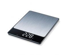 Beurer KS 34 XL stainless steel Küchenwaage aus Edelstahl für präzises Wiegen bis 15 kg, mit praktischer Tara-Zuwiegefunktion, Hold-Funktion und Magic LED-Display, edelstahl