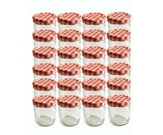28er Set leere Rundgläser Mini Gläser 53 ml Deckelfarbe Rot Weiss Kariert To 43 Sturzgläser Honig Marmeladengläser Einweckgläser Gläser Einmachgläser Portionsgläser Probiergläser Honiggläser