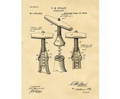 WB135 Weinflaschenöffner zum Patent angemeldetes Poster, Weinflaschendekoration, Weinflaschenposter, Weinflaschen-Poster, pargament, 11 x 14