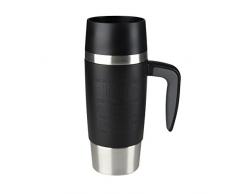 Emsa 514096 Isolierbecher mit Griff Mobil genießen, 360 ml, Quick Press Verschluss, Travel Mug Handle schwarz