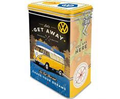 Nostalgic-Art Retro Kaffeedose - Volkswagen - VW Bulli T1 - Lets Get Away, Blech-Dose mit Aromadeckel, Vintage Geschenk-Idee für VW Bus Fans, 1,3 l