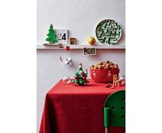 Alessi AMGI56 W Get Nuts! Gebäckschale aus Porzellan mit Dekor 24 cm Durchmesser, weiß