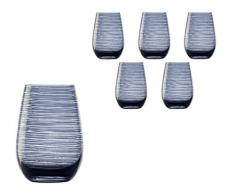 Stölzle Lausitz Twister Becher in rauchgrau, 465 ml, 6er Set Gläser, spülmaschinenfest, Bunte Trinkbecher, hochwertige Qualität