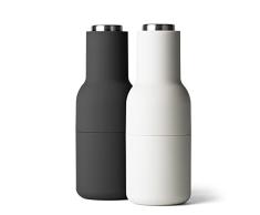 Menu Pfeffermühle + Salzmühle Bottle Mühle 2er-Set, ash/carbon 20 cm mit Edelstahldeckel
