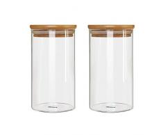 GOLDPOOL Vorratsglas aus Borosilikatglas,Vorratsgläser Glas mit Bambus Deckel (1400ml)