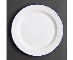 6 x Olympia Emaille Speiseteller 245 mm Service Küche Geschirr