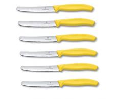 6 Stück Tafelmesser Tischmesser Brotzeitmeser VICTORINOX Gelb Neue Griffform!
