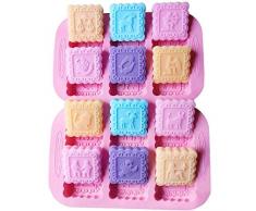 SIMUER Silikon Seifenformen 6 Hohlräume Silikonform Oval Seifenform Kuchenform für Craft Seife Schimmel, Kuchen DIY Form, Biscuit Schokolade Schimmel, Ice Cube Tablett 2 Stück (Rosa)