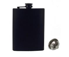 Flachmann Für Schnaps Mit Trichter-8 Oz Schwarz Edelstahl Flachmann, Flachmann für Whisky, Taschenflasche Zum Trinken Von Alkohol, Whisky, Rum Und Wodka-Geschenk Für Männer Und Frauen