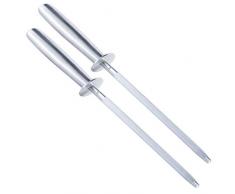 TokioKitchenWare Wetz-Stäbe: 2er-Set Marken-Wetzstähle für Stahlmesser mit 20 cm Schleifstab (Wetz-Stähle)